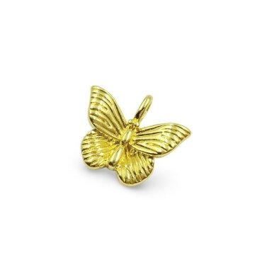 16x18mm 18k aukso sp. nerūdijančio plieno pakabukas drugelis, 1vnt.