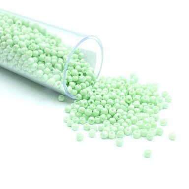 1,6x2mm mėtinės sp. biserio karoliukai, ±12g