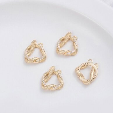 16x14mm 14k aukso sp. nerūdijančio plieno pakabukas gyvatė, 1vnt. 16x14mm 14k aukso sp. nerūdijančio plieno pakabukas gyvatė, 1vnt.