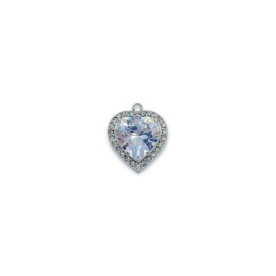 16x14mm platinos sp. nerūdijančio plieno pakabukas širdis, 1vnt. 16x14mm platinos sp. nerūdijančio plieno pakabukas širdis, 1vnt.