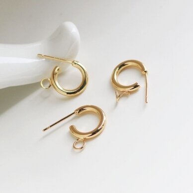 16x2mm 14k aukso sp. nerūdijančio plieno auskarų įvėrimai, 2vnt. 16x2mm 14k aukso sp. nerūdijančio plieno auskarų įvėrimai, 2vnt.