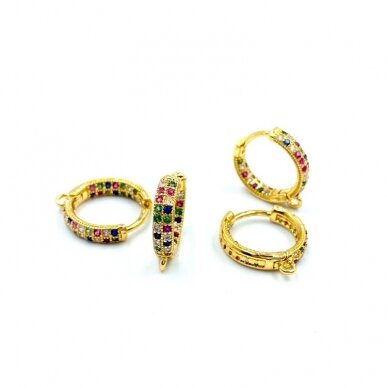 16x4mm aukso sp. nerūdijančio plieno auskarų įvėrimai su cirkoniais, 2vnt. 16x4mm aukso sp. nerūdijančio plieno auskarų įvėrimai su cirkoniais, 2vnt.