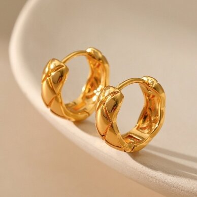 16x6mm 18k aukso sp. nerūdijančio plieno auskarų įvėrimai, 2vnt. 16x6mm 18k aukso sp. nerūdijančio plieno auskarų įvėrimai, 2vnt.