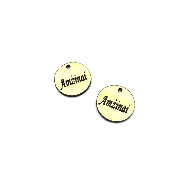 16mm aukso sp. plastiko pakabukas- "Amžinai", 2vnt.