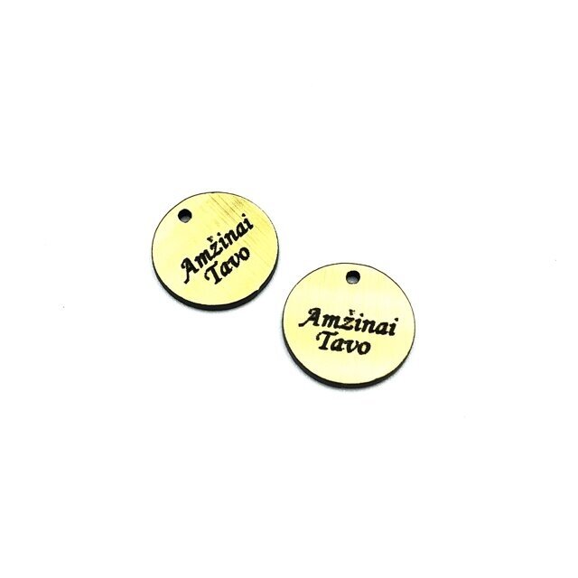 16mm aukso sp. plastiko pakabukas- "Amžinai Tavo", 2vnt.