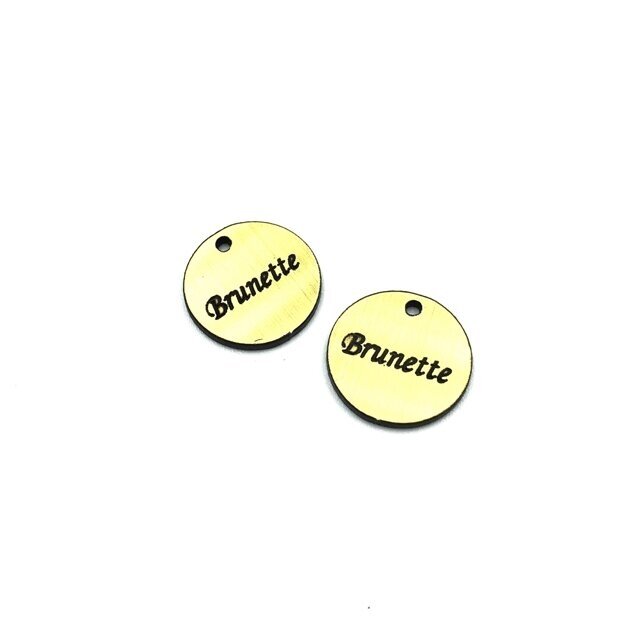 16mm aukso sp. plastiko pakabukas- "Brunette", 2vnt.