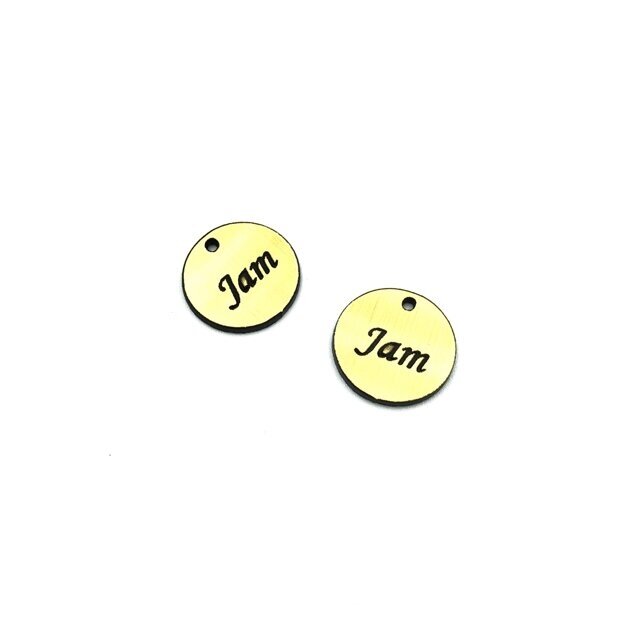 16mm aukso sp. plastiko pakabukas- "Jam", 2vnt.