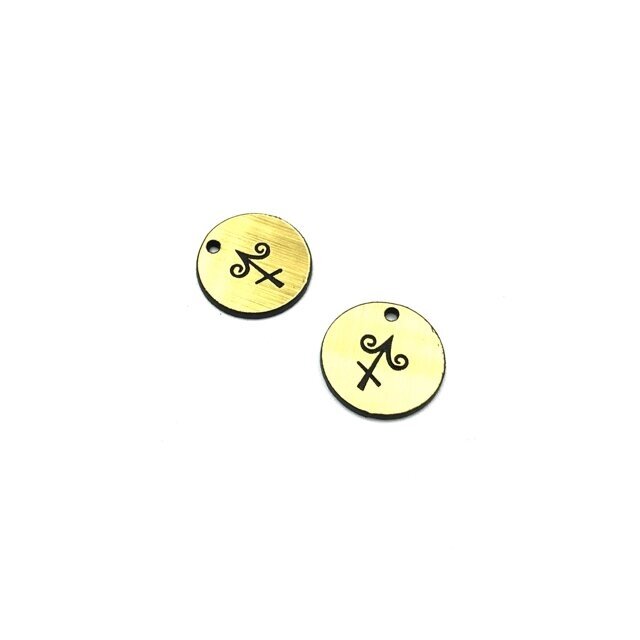 16mm aukso sp. plastiko pakabukas- "Šaulys", 2vnt.