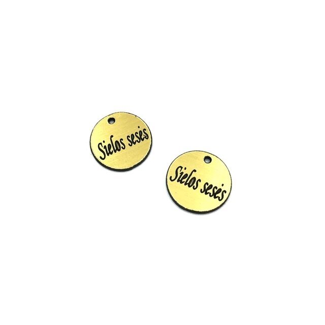 16mm aukso sp. plastiko pakabukas- "Sielos Sesės", 2vnt.