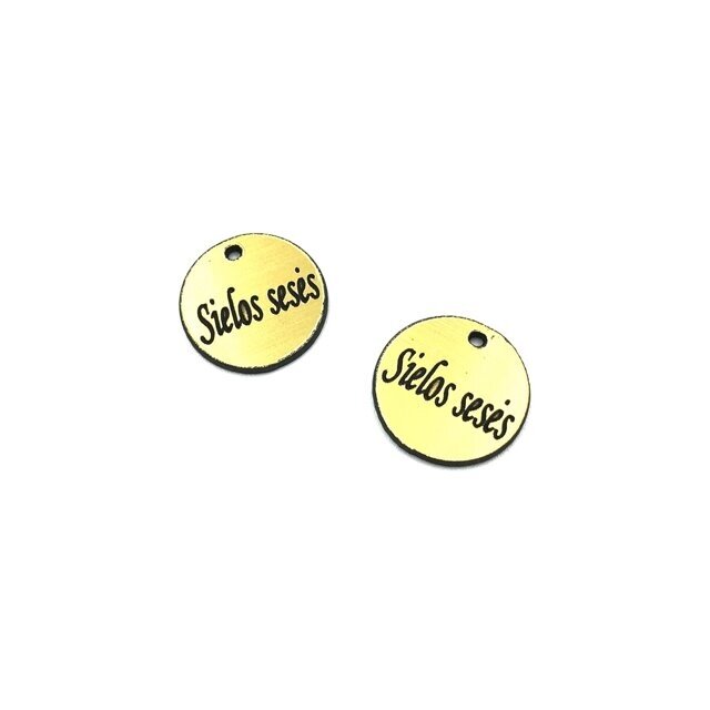 16mm aukso sp. plastiko pakabukas- "Sielos Sesės", 2vnt.