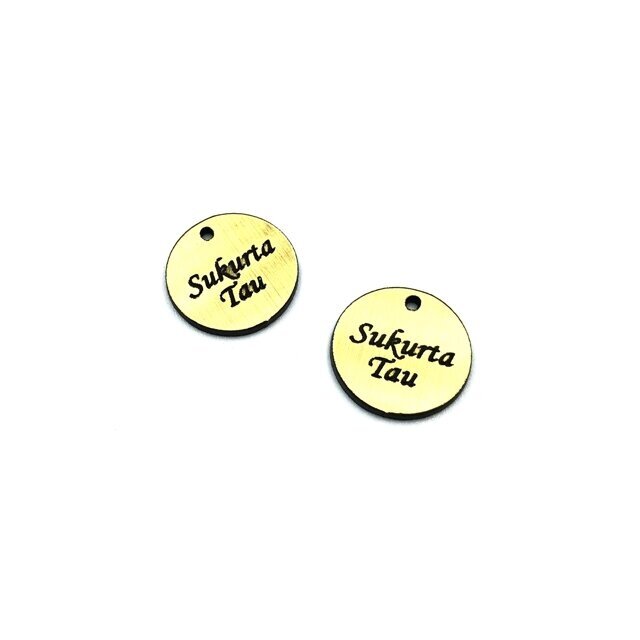 16mm aukso sp. plastiko pakabukas- "Sukurta Tau", 2vnt.