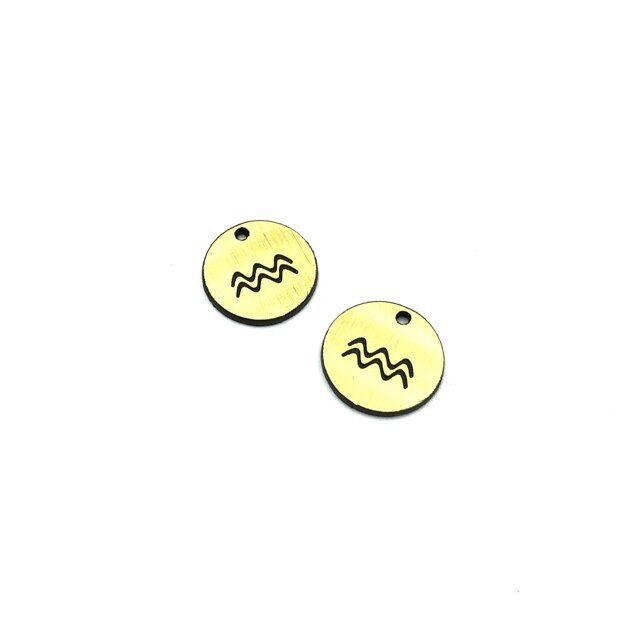 16mm aukso sp. plastiko pakabukas- "Vandenis", 2vnt.