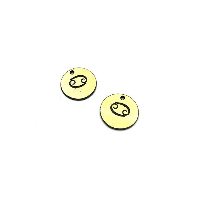 16mm aukso sp. plastiko pakabukas- "Vėžys", 2vnt.