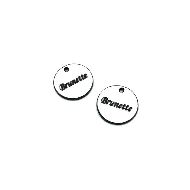 16mm sidabro sp. plastiko pakabukas- "Brunette", 2vnt.