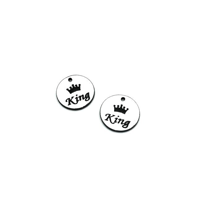 16mm sidabro sp. plastiko pakabukas- "King", 2vnt.