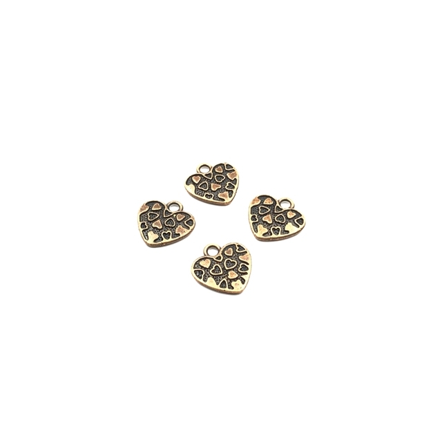 18x18mm vario sp. pakabukas širdis, 10vnt.