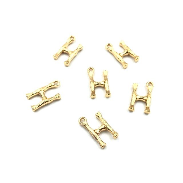 16x9mm rausvo aukso sp. nerūdijančio plieno pakabukas H raidė, 2vnt.