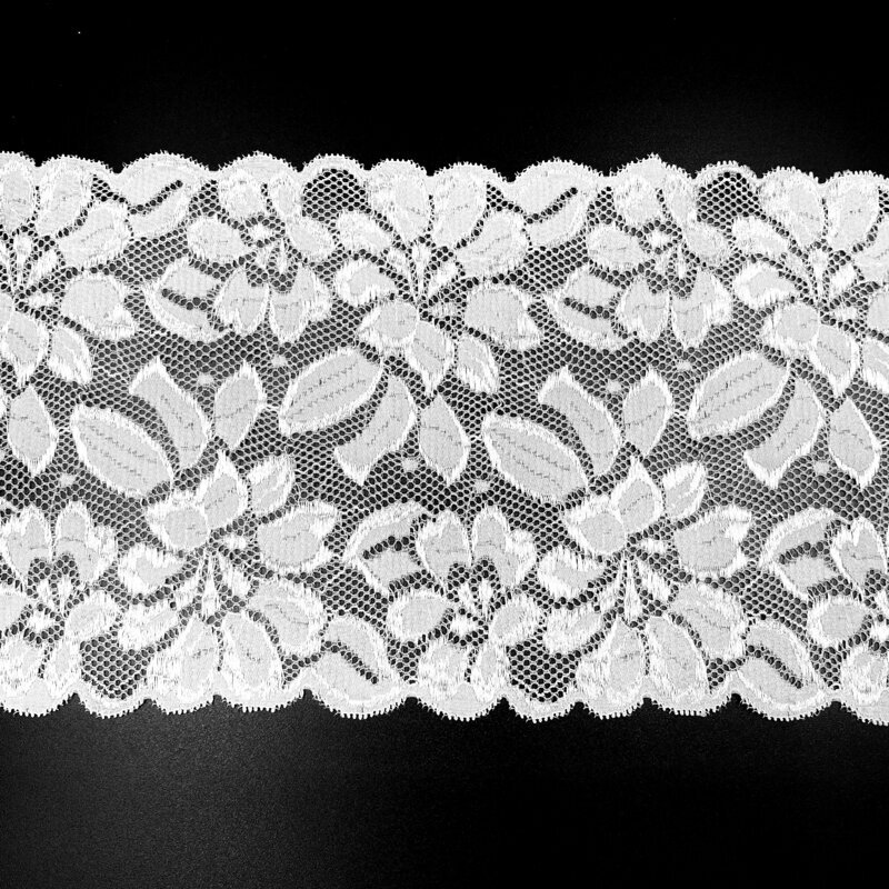 160mm baltos sp. elastinis nėrinys, 1m