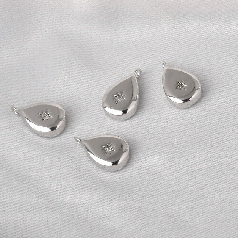 16x10mm platinos sp. nerūdiojančio plieno pakabukas, 1vnt.