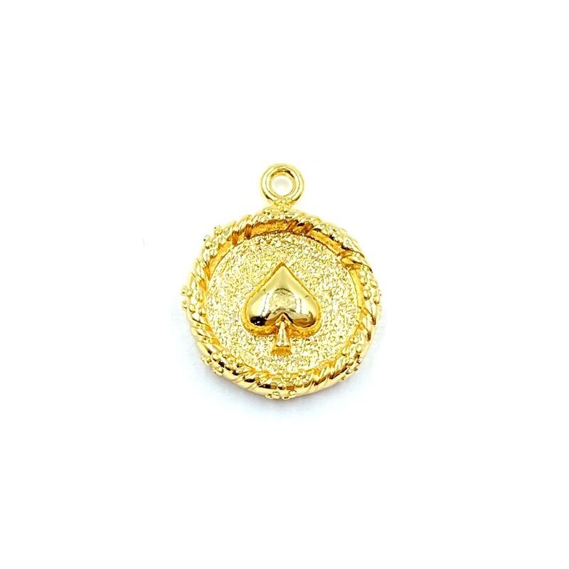 16x12mm 18k aukso sp. nerūdijančio plieno pakabukas, 1vnt.