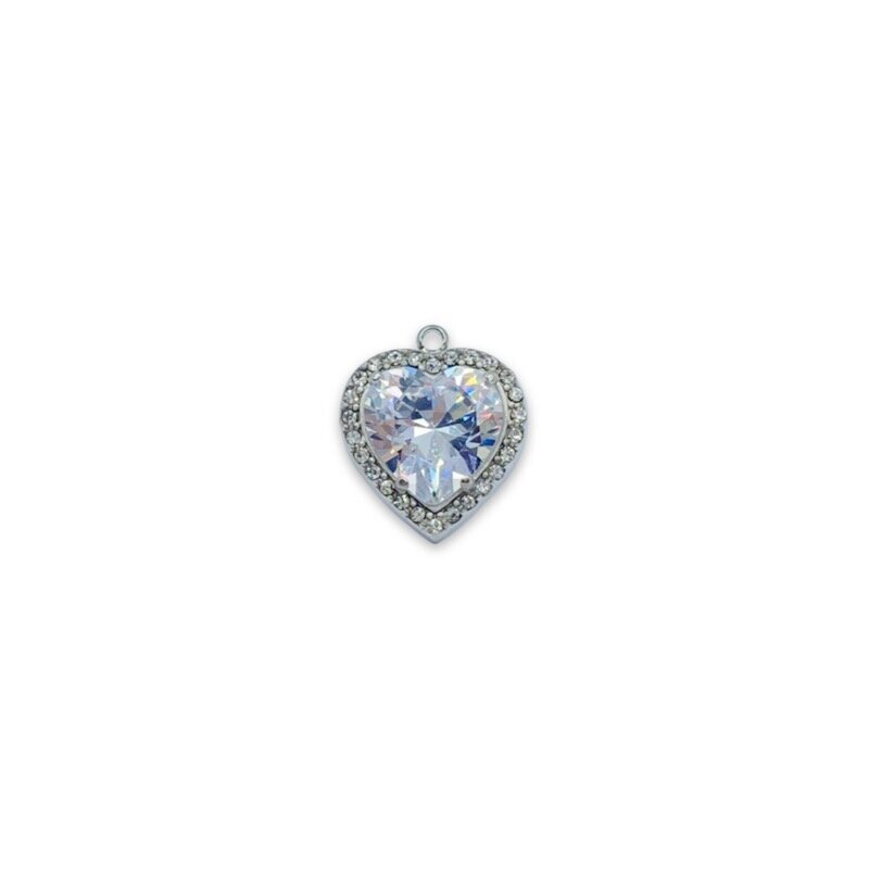 16x14mm platinos sp. nerūdijančio plieno pakabukas širdis, 1vnt. 16x14mm platinos sp. nerūdijančio plieno pakabukas širdis, 1vnt.