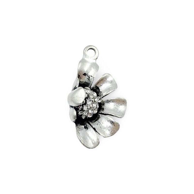 16x14mm sidabro sp. pakabukas gėlė, 1vnt.