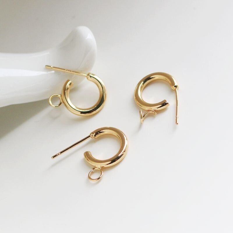 16x2mm 14k aukso sp. nerūdijančio plieno auskarų įvėrimai, 2vnt.