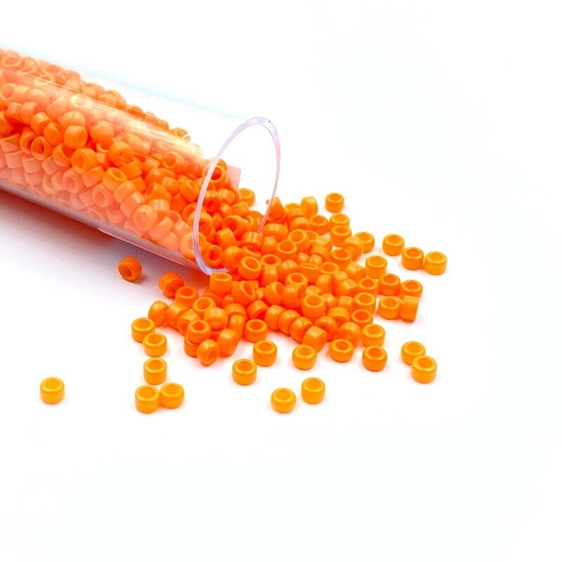 1,6x3mm oranžinės sp. biserio karoliukai, ±12g