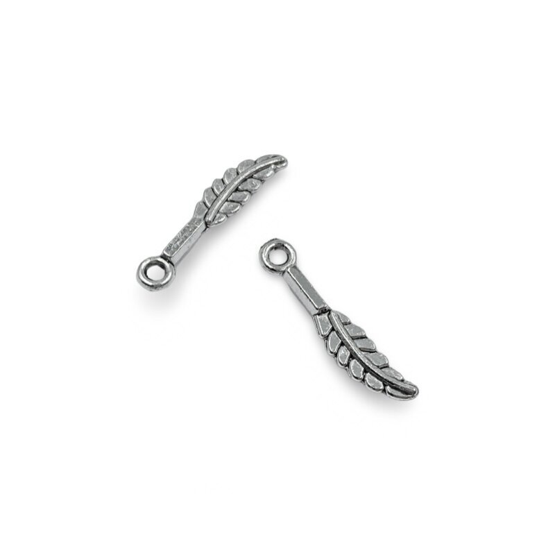 16x3mm sidabro sp. pakabukas plunksna, 85vnt.