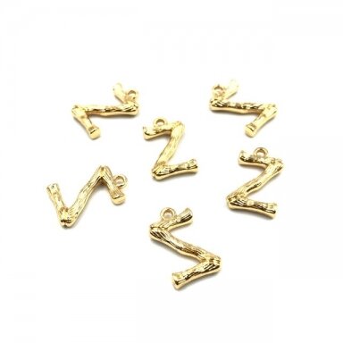 17x11mm rausvo aukso sp. nerūdijančio plieno pakabukas Z raidė, 2vnt. 17x11mm rausvo aukso sp. nerūdijančio plieno pakabukas Z raidė, 2vnt.