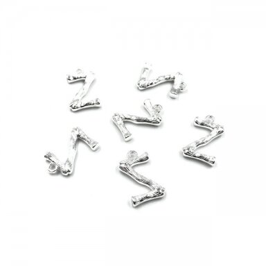 17x11mm sidabro sp. nerūdijančio plieno pakabukas Z raidė, 2vnt. 17x11mm sidabro sp. nerūdijančio plieno pakabukas Z raidė, 2vnt.