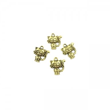 19x18mm aukso sp. pakabukas katinas, 10vnt.