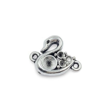 17x14mm sidabro sp. pakabukas gulbė, 10vnt.