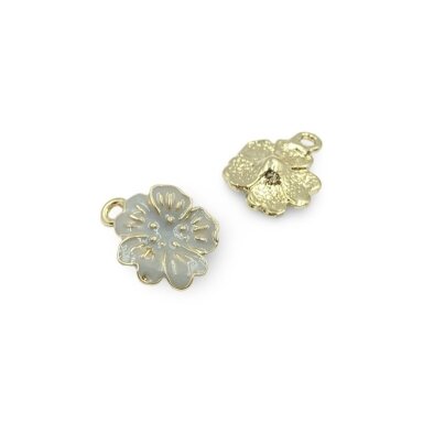17x15mm aukso sp. pakabukas gėlė, 1vnt.