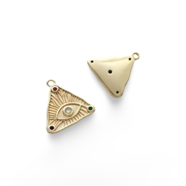 17x17mm 14k aukso sp. nerūdijančio plieno pakabukas akis, 1vnt.