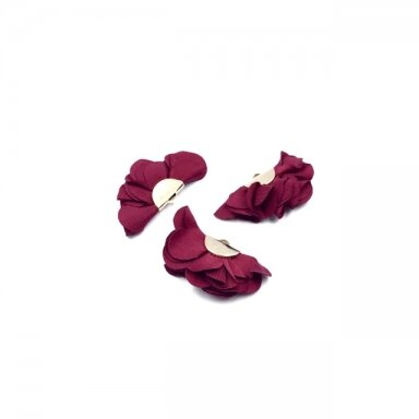 40x20mm bordo sp. gėlyčių pakabukai, aukso sp. kepurėle, 3vnt.