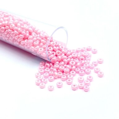 1,7x3mm rožinės sp. biserio karoliukai, ±13g