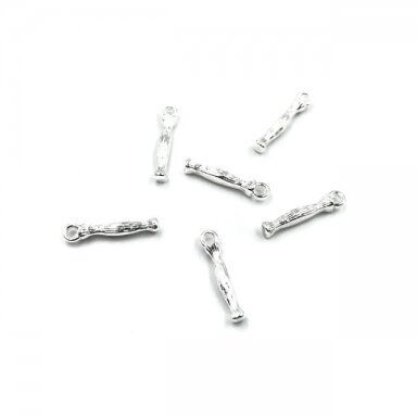 17x3mm sidabro sp. nerūdijančio plieno pakabukas I raidė, 2vnt.