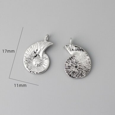 17x11mm platinos sp. nerūdijančio plieno pakabukas kriauklė, 1vnt. 17x11mm platinos sp. nerūdijančio plieno pakabukas kriauklė, 1vnt.