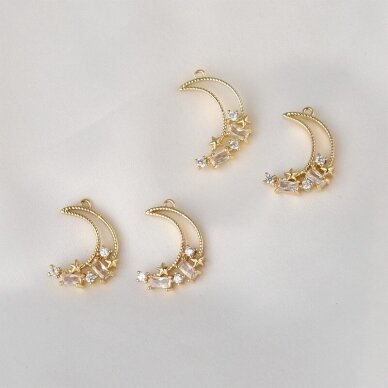 17X13mm 14k aukso sp. nerūdijančio plieno pakabukas mėnulis, 1vnt. 17X13mm 14k aukso sp. nerūdijančio plieno pakabukas mėnulis, 1vnt.