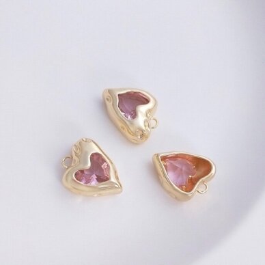 17x14mm 14k aukso sp. nerūdijančio plieno pakabukas širdis, 1vnt. 17x14mm 14k aukso sp. nerūdijančio plieno pakabukas širdis, 1vnt.