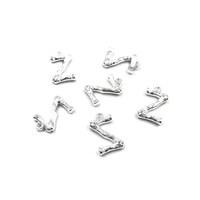 17x11mm sidabro sp. nerūdijančio plieno pakabukas Z raidė, 2vnt.