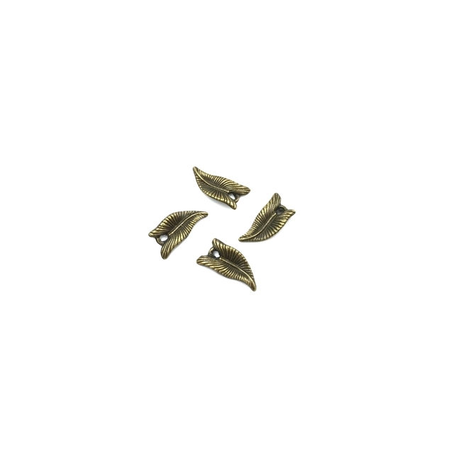 19x9mm žalvario sp. pakabukas lapelis, 20vnt.