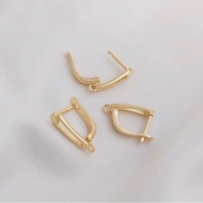17x4mm 14k aukso sp. nerūdijančio plieno auskarų įvėrimai, 2vnt.