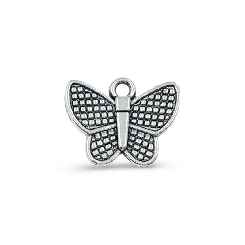 17x13mm sidabro sp. pakabukas drugelis, 13vnt.