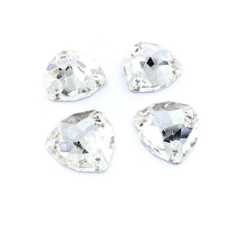 17x17mm crystal sp. trikampio formos prisiuvami kristalai, 2vnt.