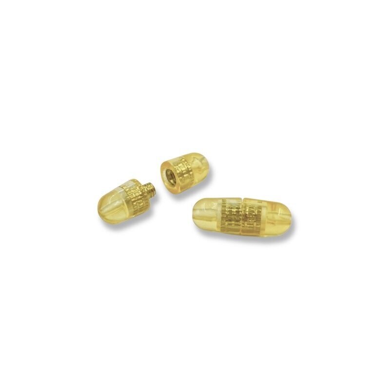 17x7mm geltonos sp. gintarinis užsukamas užsegimas, 1vnt.