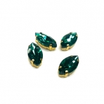 18x10mm Emerald sp. kristalai aukso sp. rėmeliuose, 4vnt