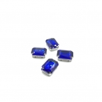 18x13mm mėlyna sp. kristalai sidabro sp. rėmeliuose, 4vnt.