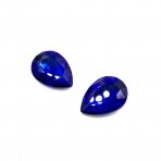 18x13mm mėlynos sp. lašo formos kristalai be rėmelio, 2vnt.